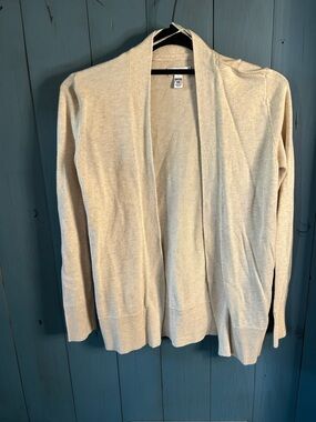 Croft & Barrow Cream Open-Front Lightweight Knit Cardigan | Size SP